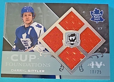 2007-08 Darryl Sittler The Cup Foundations Game Used Quad Jersey /25 - Image 1 of 3