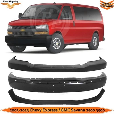 Bumper Primed & Valance Kit For 2003-2023 Chevy Express / GMC Savana 2500 3500 Foto 1 de 4