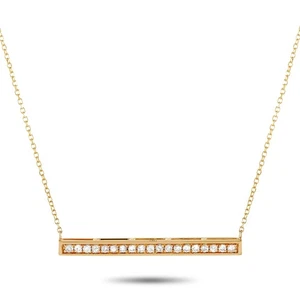 14K Yellow Gold 0.25ct Diamond Bar Necklace - Picture 1 of 1