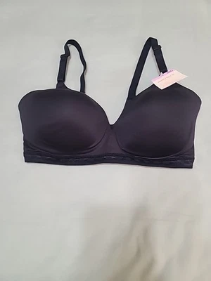 NWT WARNER'S Black Lightly Lined Wire-Free Cloud 9" Bra; Size 38D - Image 1 of 4