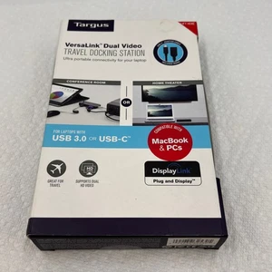 Targus DSU100US VersaLink Dual Video Travel Docking Station USB 3.0 USB-C EUC - Picture 1 of 6