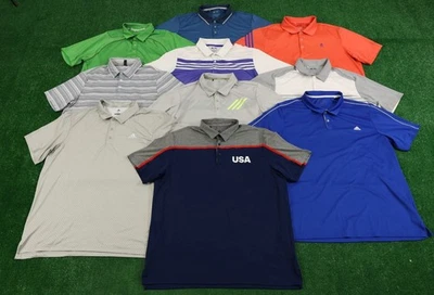 Lote de 10 camisas polo masculinas de golfe Adidas tamanho XL - Imagem 1 de 3