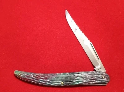 Navaja de Bolsillo FISH-KNIFE De Colección EE. UU. Hoja de 4 Pulgadas Camuflaje Raspado Foto 1 de 4