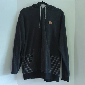 Volcom Gray With Striped Accents Pullover Hoodie With Pockets Size L - Picture 1 of 11