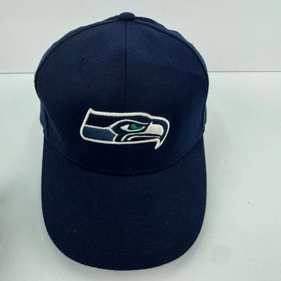 Seattle Seahawks Hat Cap Reebok NFL Team Apparel  Fitted Med/Lg Blue - Image 1 of 4