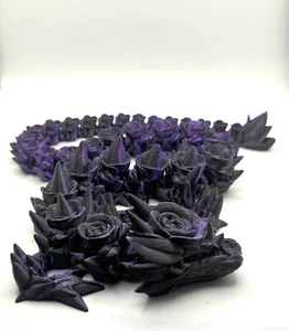 3D Printed Black and Purple Rose Dragon 23 Inches - Picture 1 of 1