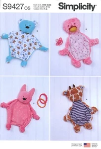 Simplicity S9427 Baby Sensory Blankets (Bear, Duck, Rabbit, Giraffe) UNCUT - Picture 1 of 3