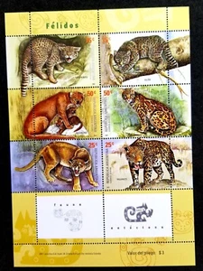 *FREE SHIP Argentina Wild Cats 2001 Jaguar Leopard Wildlife Fauna (ms) MNH - Picture 1 of 5