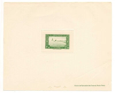 ALGERIA #102, 1938. Large Die Proof with tissue overlay - Image 1 of 4