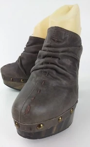 Romano Womens Shoes EU36 US6 Brown Leather Studded Platform Heels Mules 1218 - Picture 1 of 9