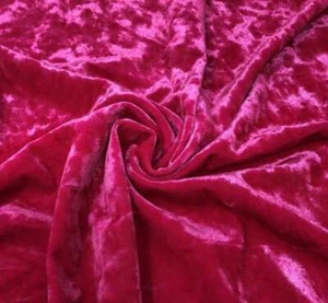 Fucsia Aplastado Elastizado Terciopelo Hielo Ropa Vestido Spandex 4 Vías Tela Elástica - Imagen 1 de 1