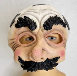 Vintage Seasons Halloween Mask Soccer Ball Head Mustache Man Creepy - Picture 1 of 12