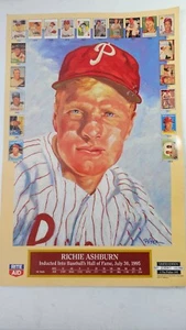 1995 Richie Ashburn Rite Aid HOF Poster Picture Philadelphia Phillies - Picture 1 of 2