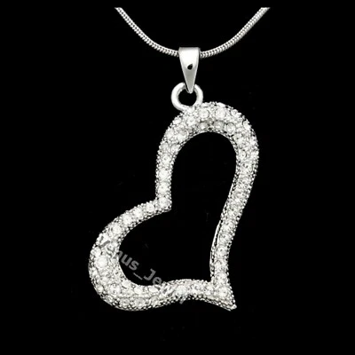 Collar colgante corazón cristal estrás transparente P052 Foto 1 de 4