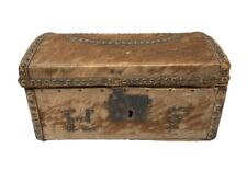 Antique 1800s NATHAN NEAT Boston MA Hide Covered Dome Stagecoach Trunk Original