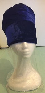 Royal Blue Head Wrap In Turban Finishing - Picture 1 of 3