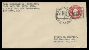UC8c Die 9- UPSS #AM41/30A - USED ENVELOPE + A.P.O. 524 CANCEL - Imagen 1 de 2