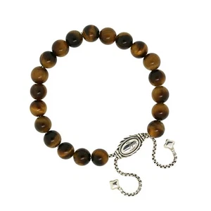 David Yurman Sterling Silver 8mm Tiger's Eye Spiritual Beads Bracelet - Picture 1 of 2