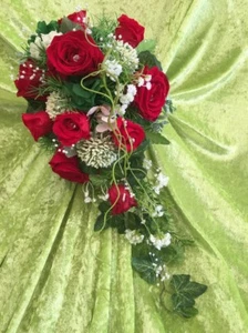 B12. Exclusiver Brautstrauß Strauß Schockgefrosteten Rosen Hochzeit Werfstrauß - Bild 1 von 9
