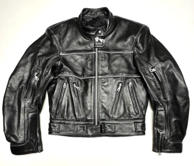 Jaqueta de motociclista X ELEMENT EUA feminina tamanho G couro preto - Imagem 1 de 4