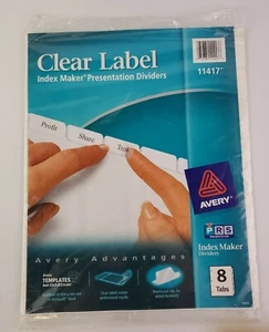  Avery® Index Maker Drucken & Anwenden Klarsicht Etiketten Teiler mit weißer Registerkarte 072782114176 - Bild 1 von 2