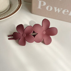 Double Flowers Acrylic Duckbill Clip Matte Big Hair Clip Large Size Hair Claw
