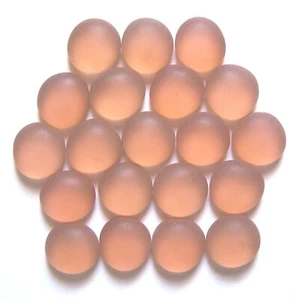 20 x Frosted Shades of Peach Craft Art Mosaic Pebbles Glass Stones - Picture 1 of 2
