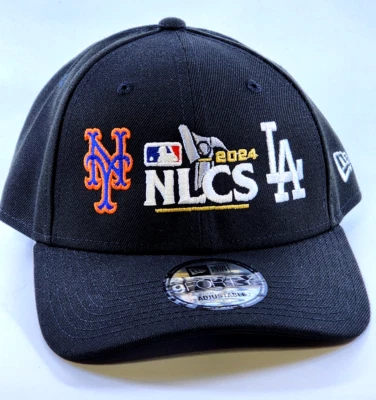 2024 MLB NLCS Los Angeles Dodgers vs New York Mets Sombrero Ajustable Negro Nueva Era Foto 1 de 4