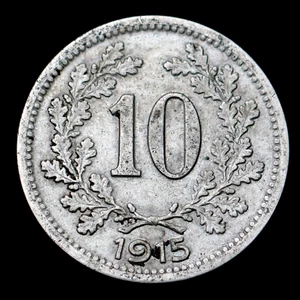 1915 Austro-Hungarian Monarchy 10 Heller Coin, km2822 - Excellent Coin ๐ฆ๐น - Picture 1 of 2
