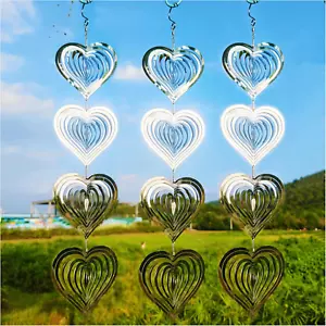 Heart Bird Scare Discs Set-Highly Reflective Double-Sided Bird Reflectors,Extra - Picture 1 of 12