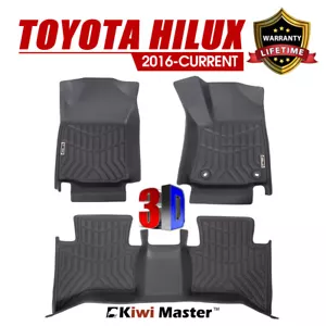 KIWI MASTER 3D Car Floor Mats TPE Liner For Toyota Hilux N80 Auto 2016-Current - Picture 1 of 10