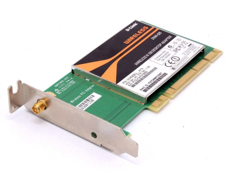 D-Link DWA-525 802.11b/G/N Wireless N 150 PCI Desktop Adapter Controller Card - Image 1 of 1