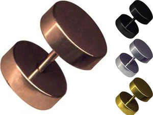 PIERCINGO® OHRSTECKER FAKE PLUG OHR OHRRING FAKEPLUG TUNNEL STECKER STAHL - Picture 1 of 6