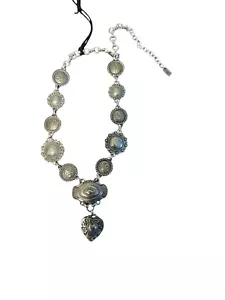 Bohemian Cowgirl Love Necklace Silver Tone Heart Pendant by Classic Hardware - Picture 1 of 5