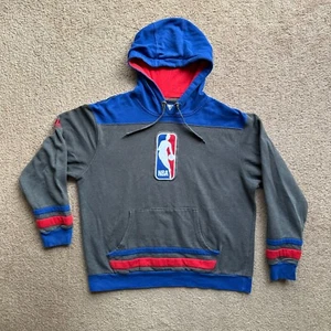 NBA Sweatshirt Mens Large Hoodie Pullover Pockets Patch Grey Backetball - Picture 1 of 13