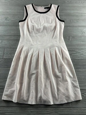 Платье MARC NEW YORK Andrew Marc размер 6 - розовое плиссированное без рукавов черная отделка - Изображение 1 из 4