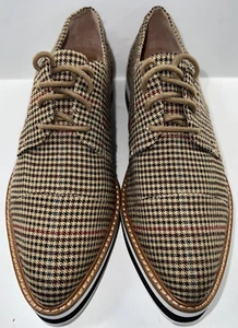 Halogen x Atlantic Pacific Womens Size 10 Plaid Gabriela Platform Oxford - Picture 1 of 7