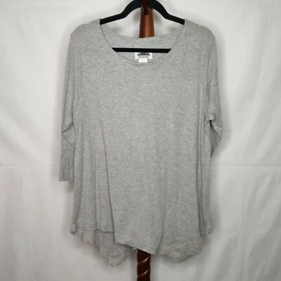 Metropolitan Mujer Talla L Túnica Color Gris Cuello Redondo Mangas 3/4 Alto-Bajo Foto 1 de 4