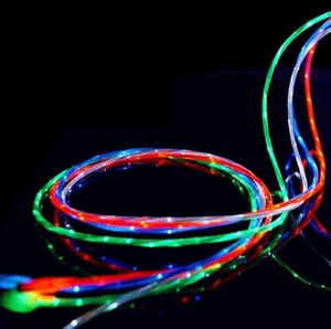 iPhone 12/11/X/8/7//6/5 8 Pin to USB Flowing LED Light-Up Charger Cables - Picture 1 of 16