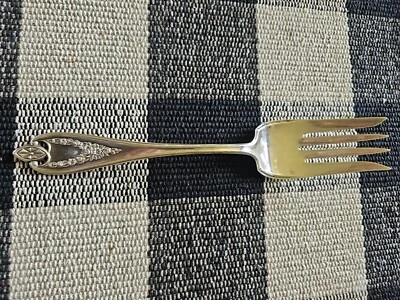 Винтажная серебряная вилка для сервировки мяса 1911 Rogers «Old Colony» с тройным покрытием 1847 г. - Изображение 1 из 4