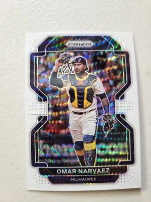 2022 Panini Prizm Prizms White Wave #217 Omar Narvaez NM Free Shipping - Image 1 of 2