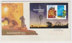 (Y4-37) 2009 vFirst Day Cover M/S QLD 150 years (AL) - Picture 1 of 1
