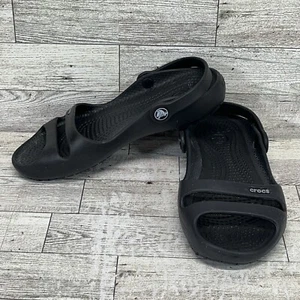 Crocs Cleo II Double Strap Slingback Sandals Black Women Size 4 - Picture 1 of 9