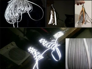 Bright Silver Reflective Piping Fabric Strip Edging Braid Trim Sew On DIY - Picture 1 of 10