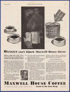 Anuncio impreso vintage 1931 Maxwell House Coffee Vita-Fresh General Foods década de 1930 - Imagen 1 de 1