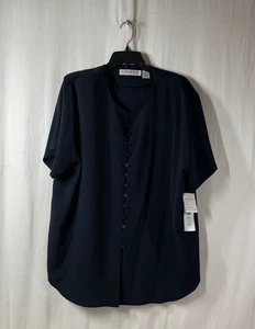 Neu mit Etikett Chaus dunkelblaue Damenbluse mit Knopfleiste – Größe 20 - Bild 1 von 5