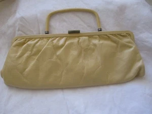 HOBO INTERNATIONAL Clutch Handtasche Tasche gelb glasiert abgenutzt Leder - Bild 1 von 15