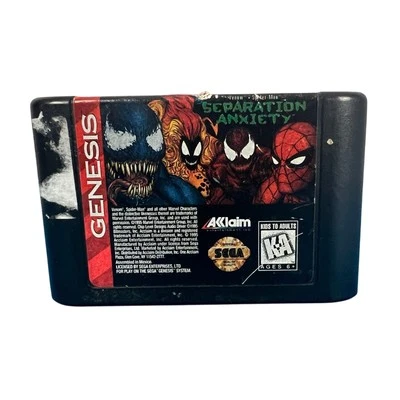 Venom/Spiderman Separation Anxiety (Sega Genesis, 1995) Authentic OEM Cartridge - Image 1 of 4