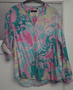 Damenbluse, Bunt, 44, 100% Baumwolle, zum knöpfen, zwei Taschen - Bild 1 von 5