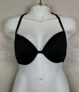 SHADE & SHORE (36D Bikini Top Sujetador Acolchado NEGRO Corbata Halter - Imagen 1 de 10